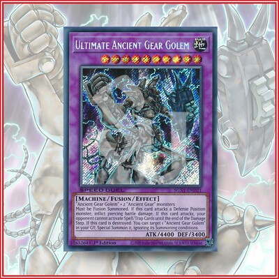 YuGiOh Ultimate Ancient Gear Golem SGX1-END21 Secret Rare 1st Edition 
