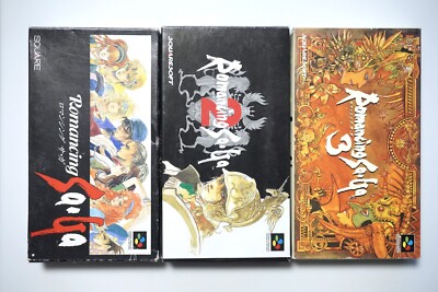Super Famicom Romancing Saga 1 2 3 boxed Japan SFC games US Seller