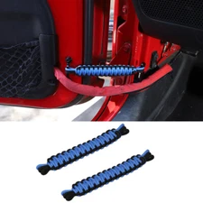 2x Car Door Limit Rope Strap Bandage Limiter Stopper Blue For Jeep Wrangler JK