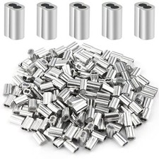 200 Pcs Aluminum Crimping Loop Sleeve 1/16", Cable Ferrule Wire Rope Sleeves Loo