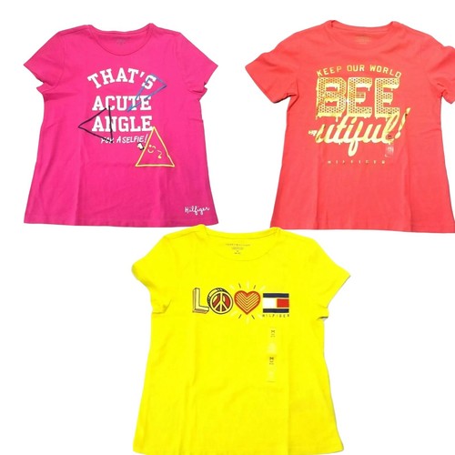 Tommy Hilfiger Girls Top Short Sleeve Cotton Graphic Print Colorful