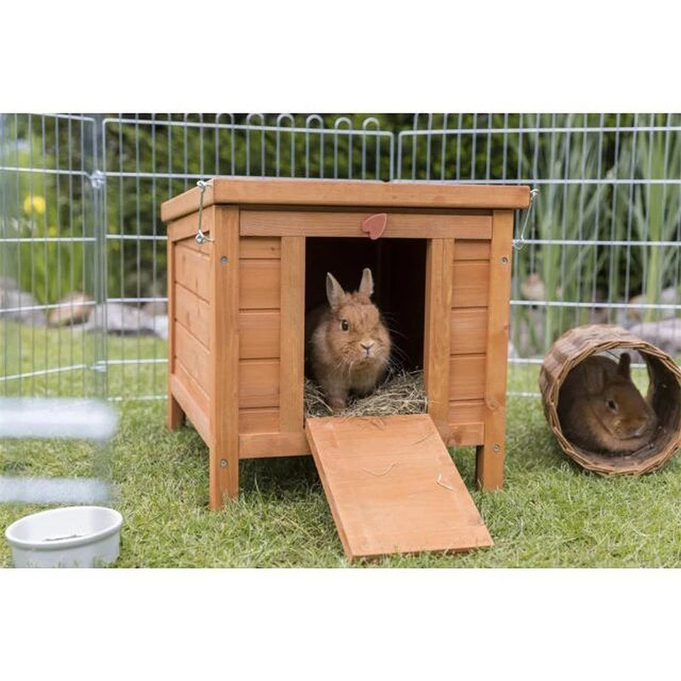 Trixie Kleintierhaus Nagerhaus Wetterfest Outdoor Holz 42x43x51cm braun - Bild 2 von 4