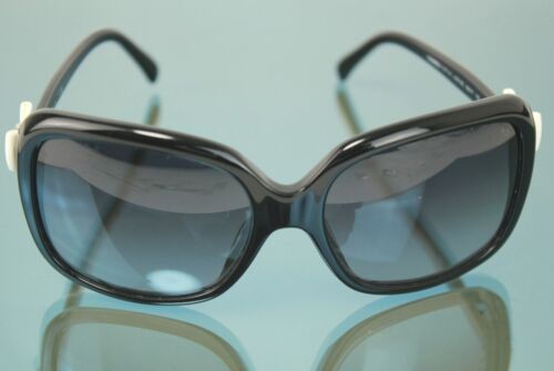 Authentic CHANEL CC Logo Ribbon Black Plastic Sunglasses Eye Wear Good Italy - Picture 3 of 17