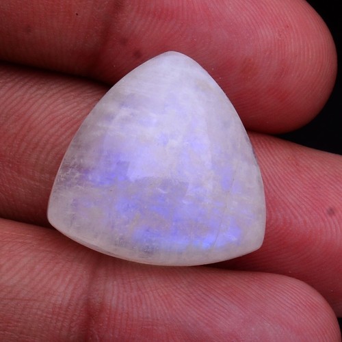 26.80 Cts Natural Moonstone 22mm Blue Fire Trillion Cabochon Untreated Gemstone - Imagen 2 de 4