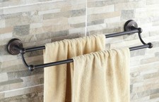 Oil Rubbed Brass Wall Mount Bathroom Double Towel Bar Rail Towel Holders 2ba117
