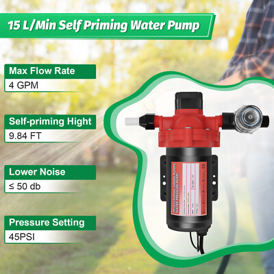 #ad Water Pressure Diaphragm Pump Self Priming Pump 45 PSI 4 GPM For Boat RV 115V $69.99
