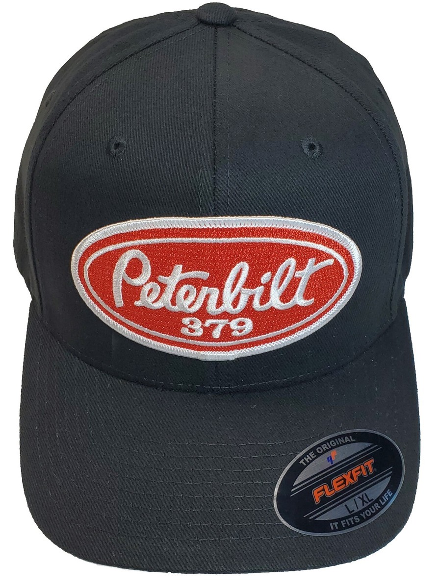 XXL / Peterbilt 379 Patch Flexfit 6277 Brushed Twill Hat / Black