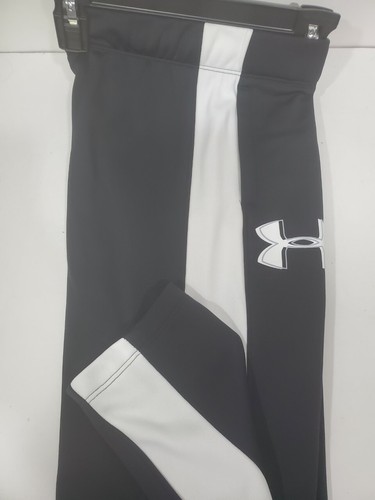 Girls Kids Youth Under Armour ColdGear NEW Black White Pants NEW Loose Medium - Picture 1 of 2