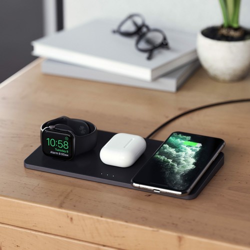 Almohadilla de Carga Qi Inalámbrica SATECHI Trio con Cargador Apple Watch - GRIS - Imagen 3 de 6