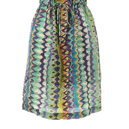 Alexis Bateau Minikleid Rüschen 100% Seide Mehrfarbig Chevron Größe M - Bild 5 von 8