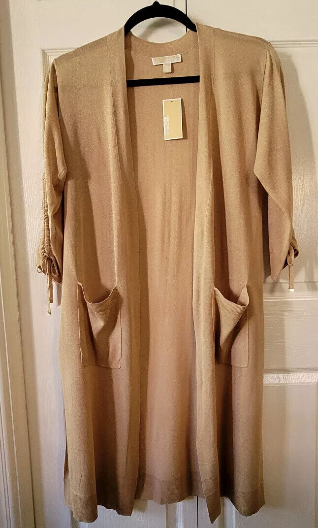 NEW MICHAEL KORS Womens Long Lightweight Viscose Cardigan Sweater NWT