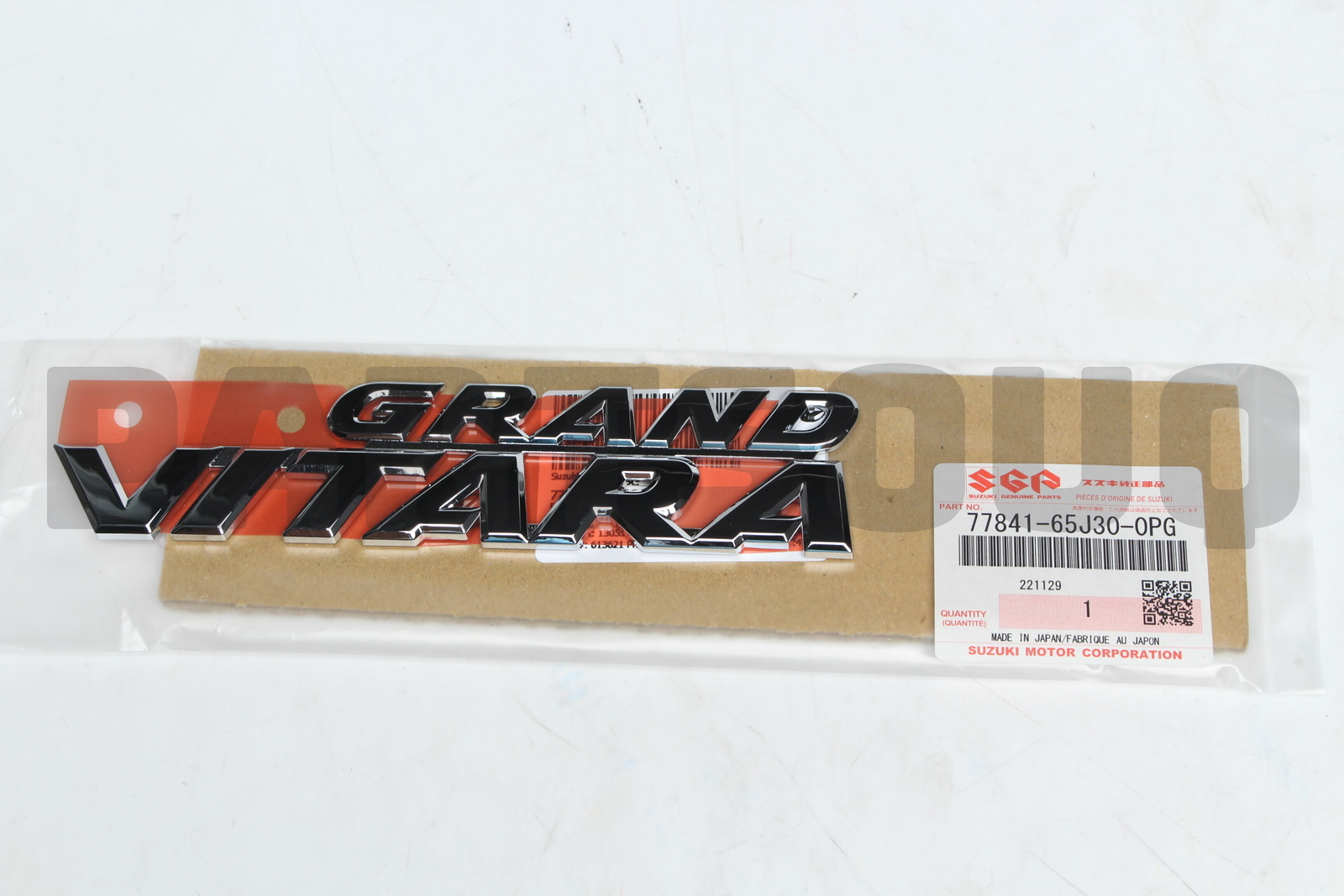 7784165J300PG Genuine Suzuki EMBLEM(GRANDVITARA) 77841-65J30-0PG  