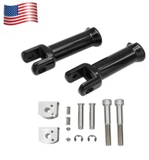 Black Rear Passenger Foot Pegs Mounts Brackets For Harley Low Rider ST 2022-2024