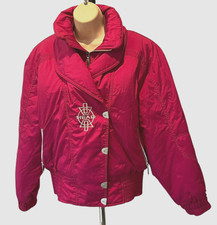 New Head Skiwear Thermore Pink Fuchsia Puffer Bomber Jacket Sz 8 - Vtg