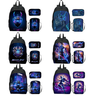 Cosplay Movie Blue Beetle Kids Backpack Superhero Girls Boys