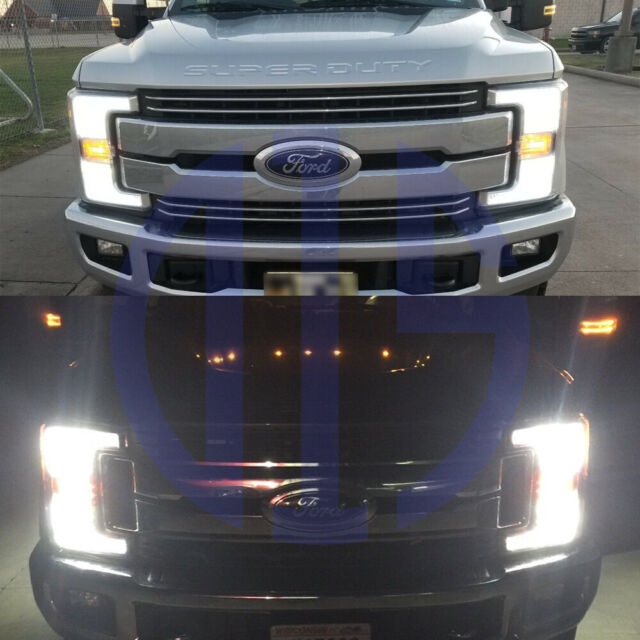 for 2017 2018 2019 2020 F250 F350 White LED High Low Beam Headlight