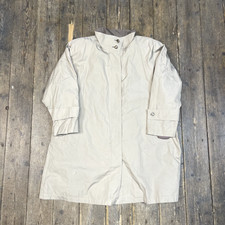 London Fog Trench Coat 90s Button Up Fleece Lined Over Jacket Beige Womens Xl