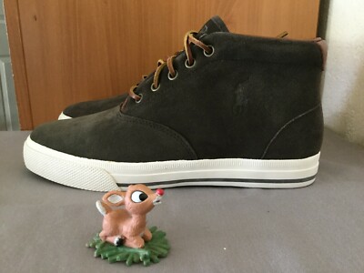 Polo Ralph Lauren Zale Shoes Mens Size 10.5 Brown Suede Mid Top Casual Comfort Polo Ralph Lauren ZALE Mens Shoes Mid Top Oil Suede Brown  main image 3