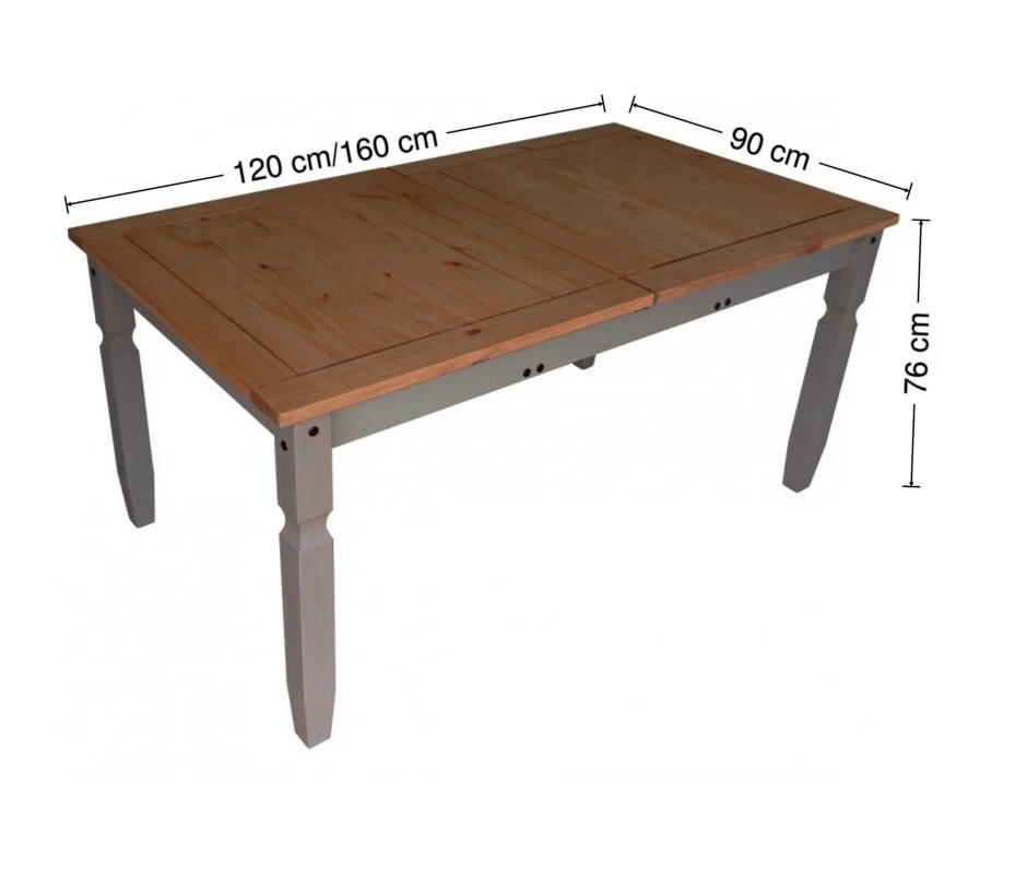 Corona Dining Table Grey Wax Small Extending Solid Pine by Mercers Furniture® - Image 2 of 2