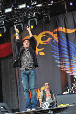 Arnel Pineda and Ross Valory of American rock group Journey perfor - Old Photo 2