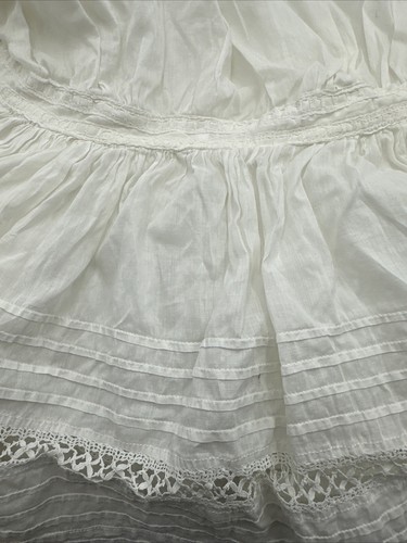 Antique Edwardian Toddler Child White Lawn Dress Cotton Lace Pintucks Sweet - Picture 6 of 13