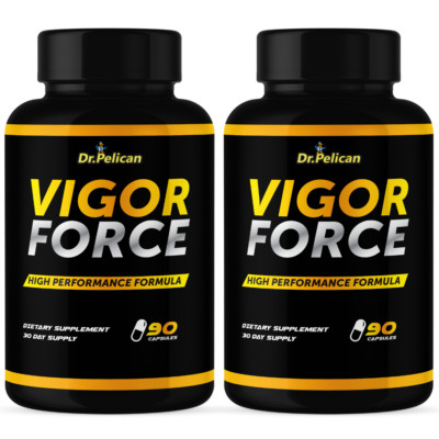 Vigor Force- Bodybuilding & Men's Health Support- 2 Bottles- 180 Capsules