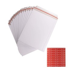 100 PCS 9x12 Inch White Self Seal Photo Document Mailers Stay Flat Cardboard