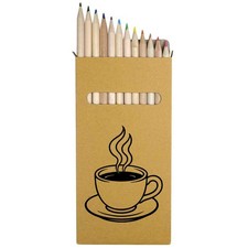 12 x 'Steaming Coffee' Long 178mm Coloured Pencils / Pencil Set PE00082417