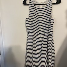 J. Crew Blue and White Striped Sleeveless Dress Size 4