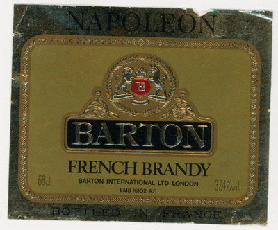 1960s-70s Napoleon Barton French Brandy Label #KI