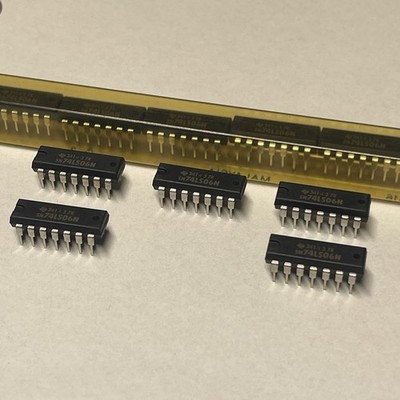 5 Stück - Texas Instruments - SN74LS06N - Hex Inverter Open Collector DIP14 NOS