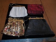 4 Vintage Whiting Davis Purses