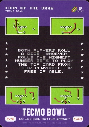 2026 Bo Jackson Battle Arena Tecmo Bowl Play PL76 Luck of the Draw