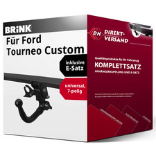 Anhängerkupplung abnehmbar + E-Satz 7pol universell für Ford Tourneo Custom 23-