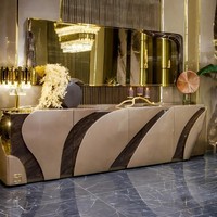 Exklusives Beiges Sideboard Designer Wohnzimmer HolzmöBel Kommode