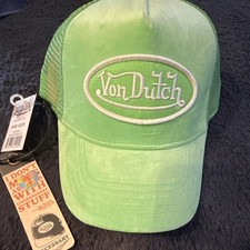 Von Dutch Bright Green Trucker Hat Mesh Back Adjustable Men s One Size