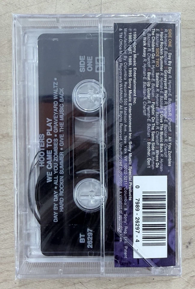 1995 Hooters "We Came To Play" Cassette Tape, Compilation, Sony - New & Sealed - Image 2 of 2