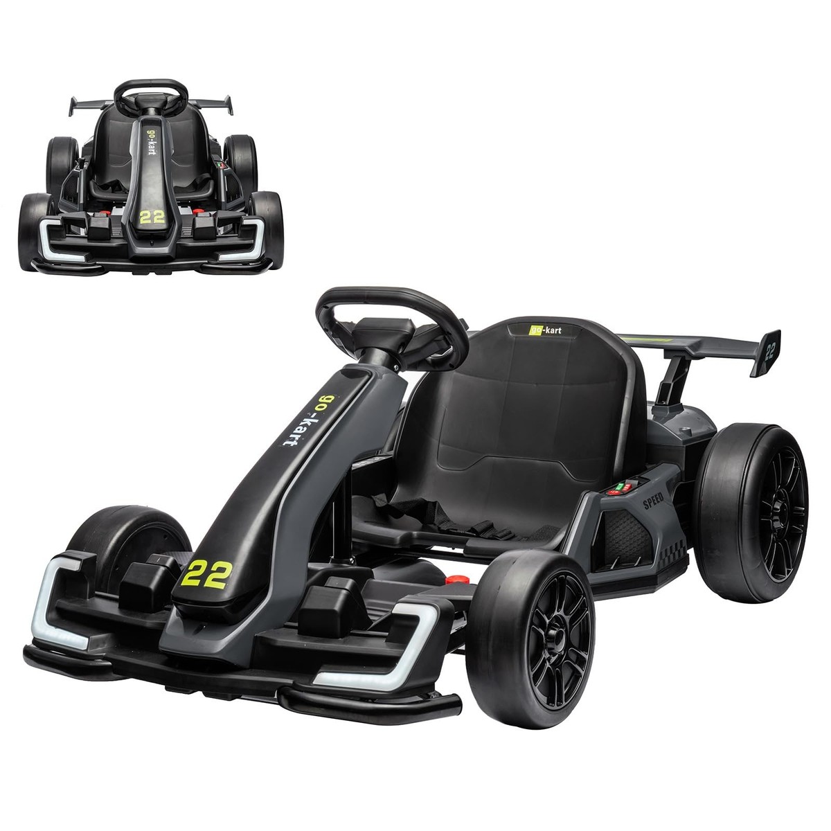 ELF GO KART ブラック 24V Electric Go Kart for Kids，Powerful Drift Kart with 2 * 150W