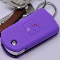 Auto SchlüSsel Schutz HüLle Lila FüR Mazda KlappschlüSsel 2 Tasten Key Cover