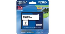 New Brother P-Touch TZe-251 1" Black Print On White Tape Laminated Tape