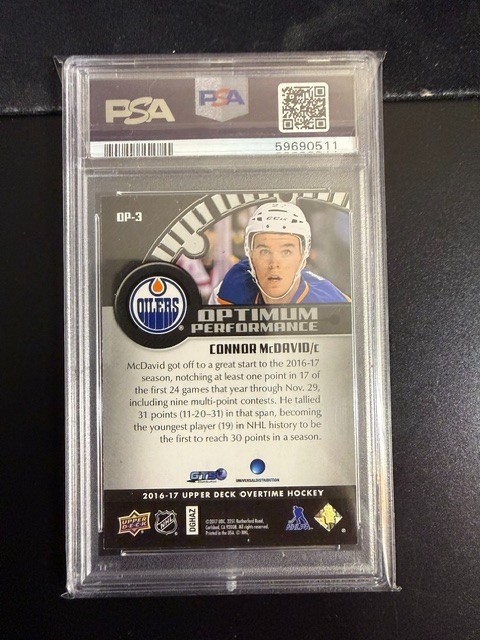 2016-17 Upper Deck Overtime - CONNOR MCDAVID - Optimum Performance - PSA 8 view 3