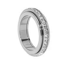 Pingyongchang Anxiety Rings Titanium Steel Spinner Fidget Band 7, Size 9