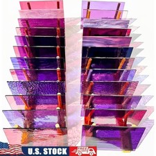 24 Sheets Stained Glass Variety Pack Mosaic Craft Projects  Window Art New