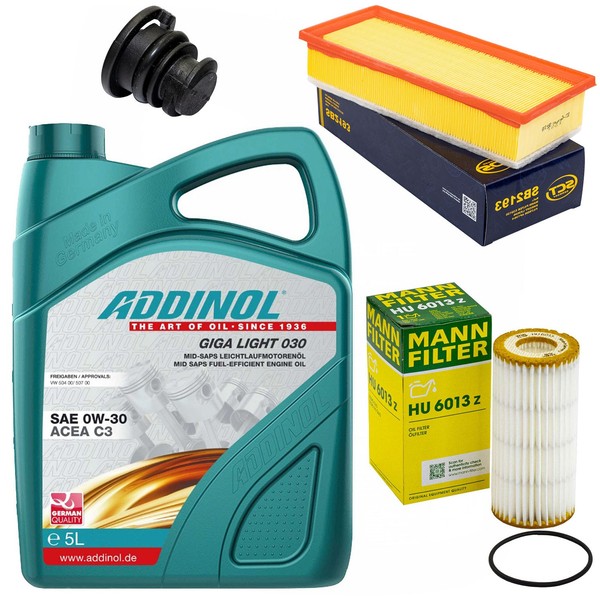 MotoröL Filter Set 0W-30 5 Liter + ÖLablassschraube FüR Audi A4 A5 Q5 1.8 2.0-image