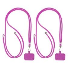 2Pcs Smart Phone Lanyard Universal Lanyard with Phone Patch, Violet