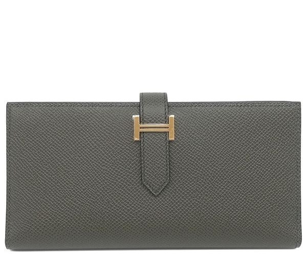 HERMES Long Wallet Bearn Soufflet Veau Epsom Vert Gris K