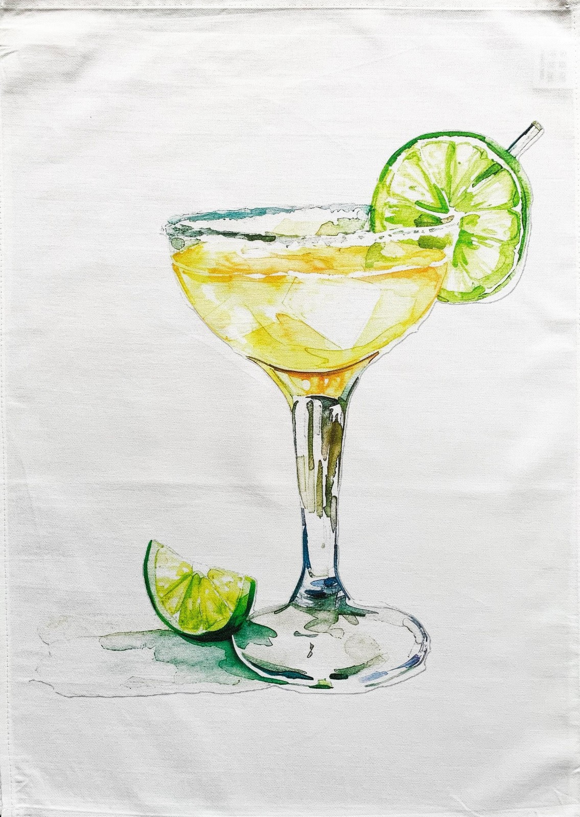 Margarita Cocktail large Tea Towel, colourful, machine washable, cotton,