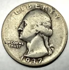 New Listing1937 P Washington 90% Silver Quarter Circulated Condition 25c US Coin - 3350