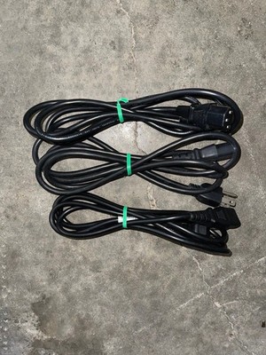Power Cables 6  long 3-Prong Ground Plug- Lot of 3 Cords Universal PC Monitor 
