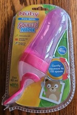 3oz 90ml Nuby First Solids Squeeze Feeder for 4 month BPA free Pink NIP